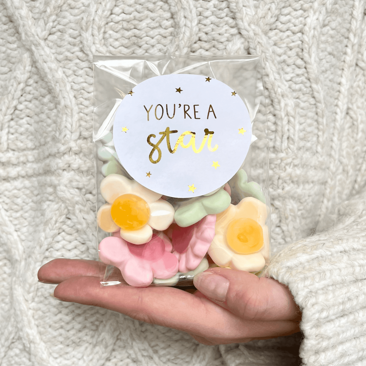 Gummy Flower Sweets - Choose Your Message! - BearHugs - Thinking Of You Gifts