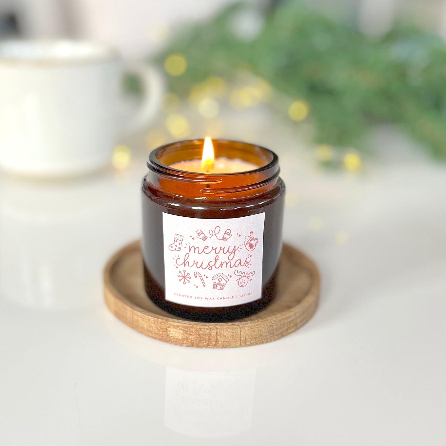 Merry Christmas Scented Natural Soy Wax Candle - BearHugs