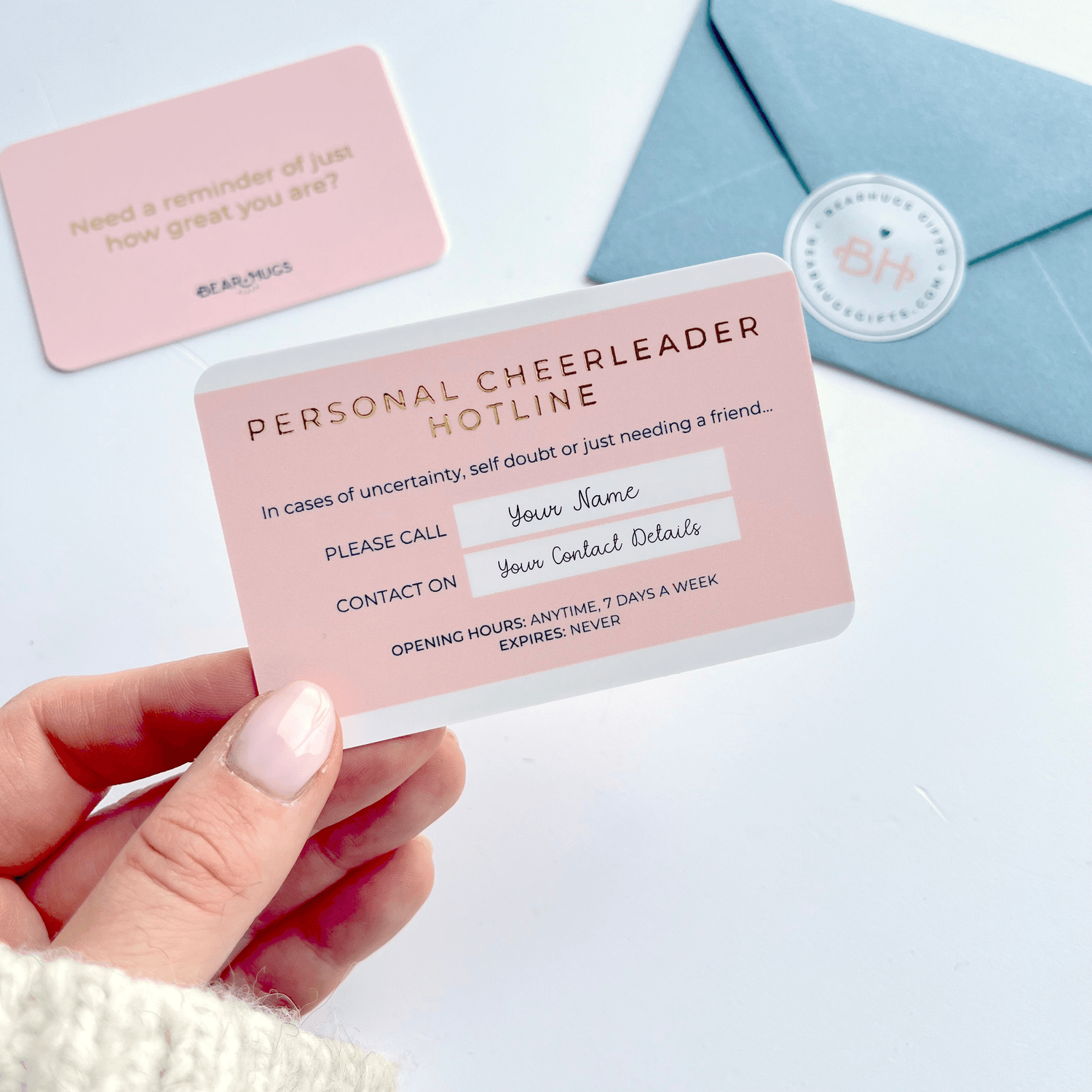 Personal Cheerleader Hotline Card - BearHugs - Thinking Of You Gifts