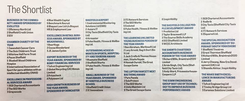BearHugs in The Sheffield Star | Sheffield Business Awards Shortlist - BearHugs