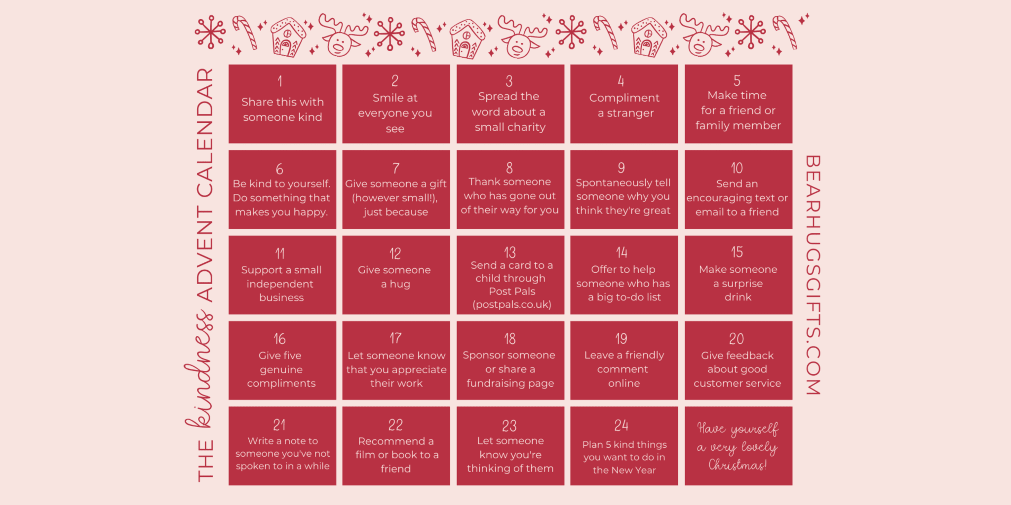 Kindness Advent Calendar - BearHugs