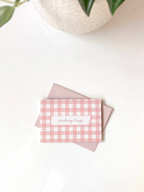 Sending Hugs Gingham Greetings Card - BearHugs - thinking of you gifts by post