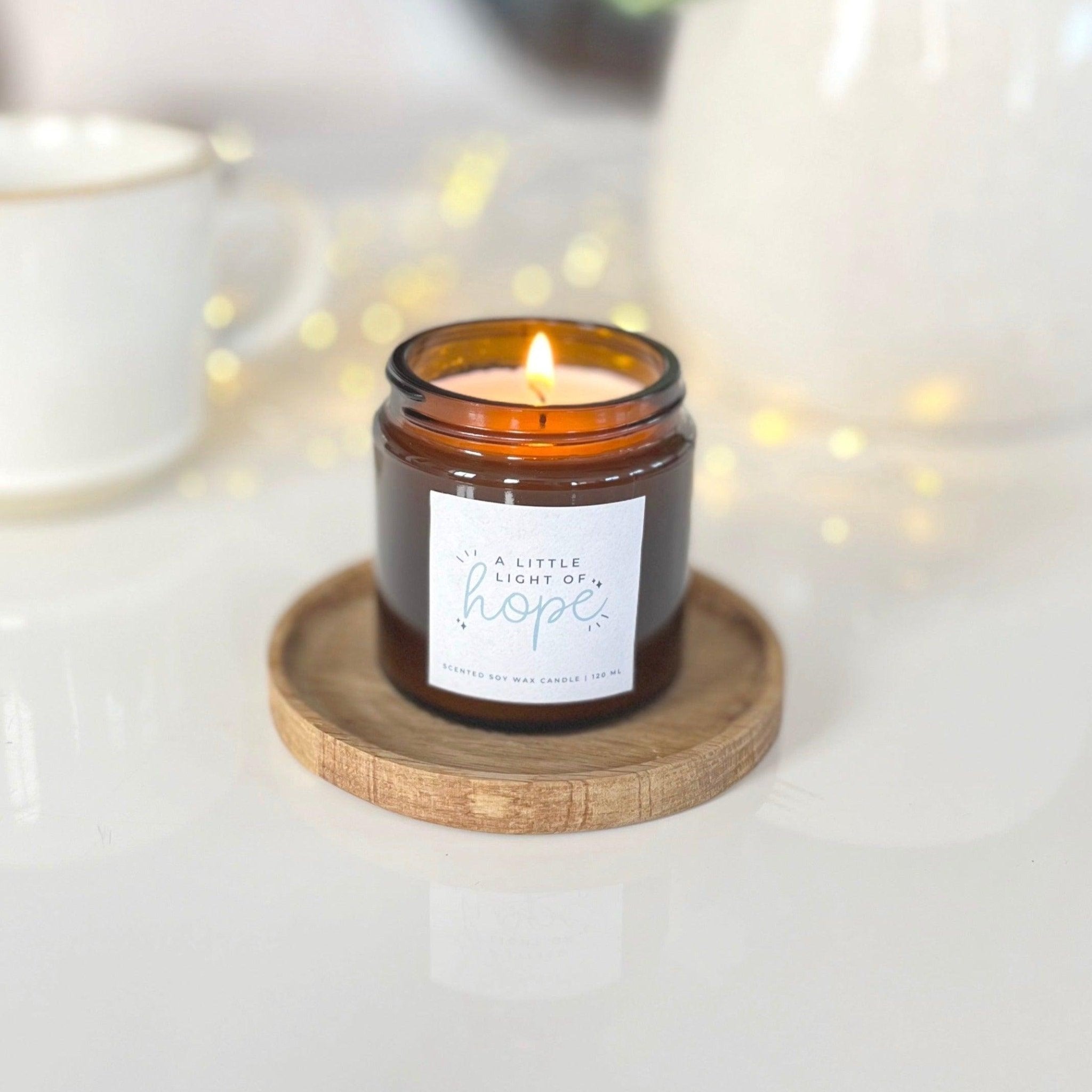 A Little Light of Hope Scented Natural Soy Wax Candle - BearHugs - thinking of you gifts by post