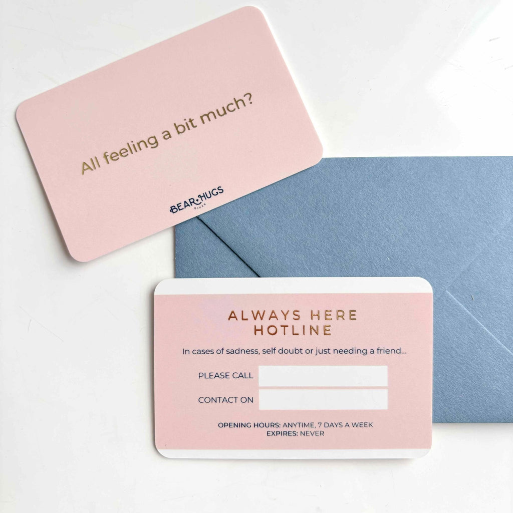 Always Here Hotline Card - BearHugs - thinking of you gifts by post