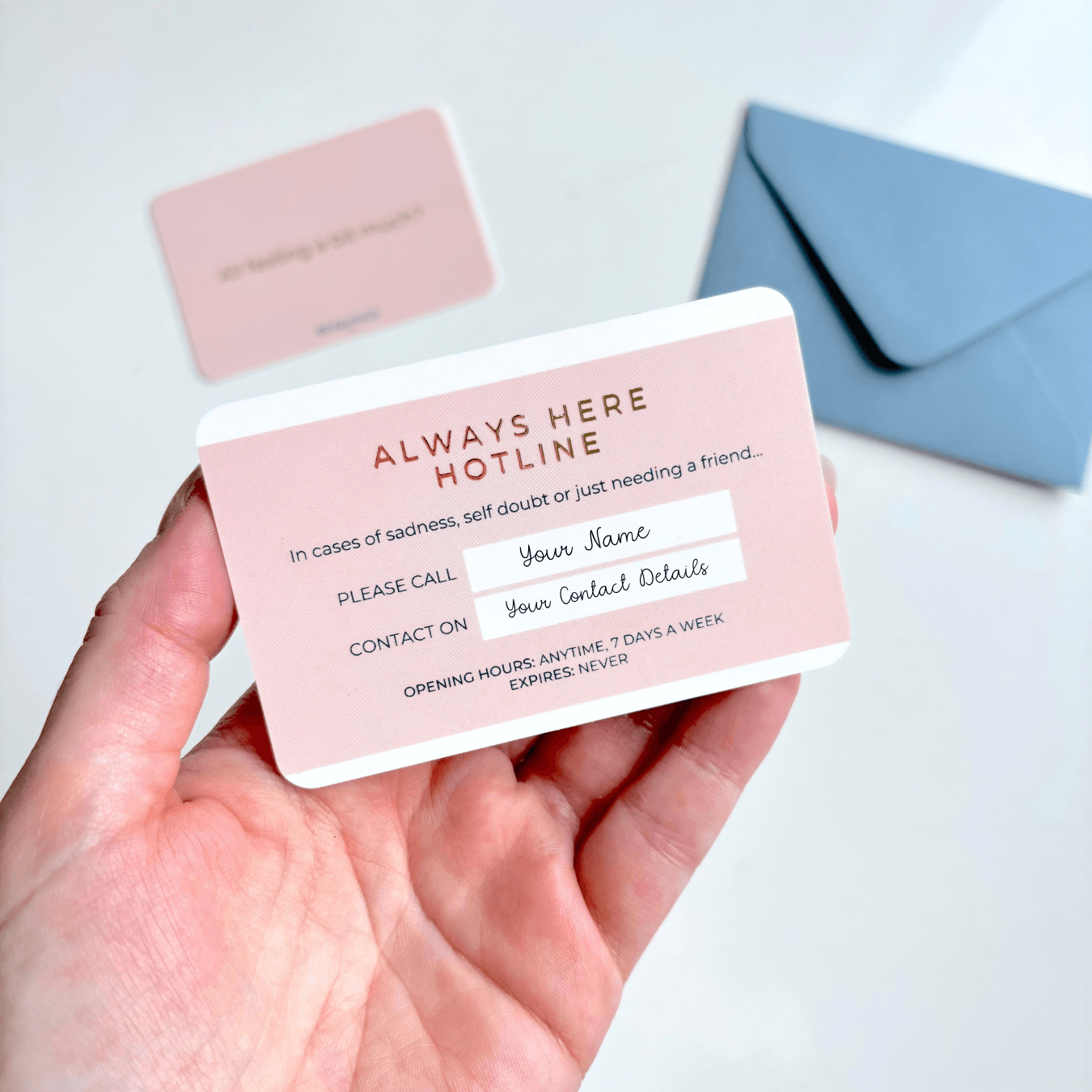 Always Here Hotline Card - BearHugs