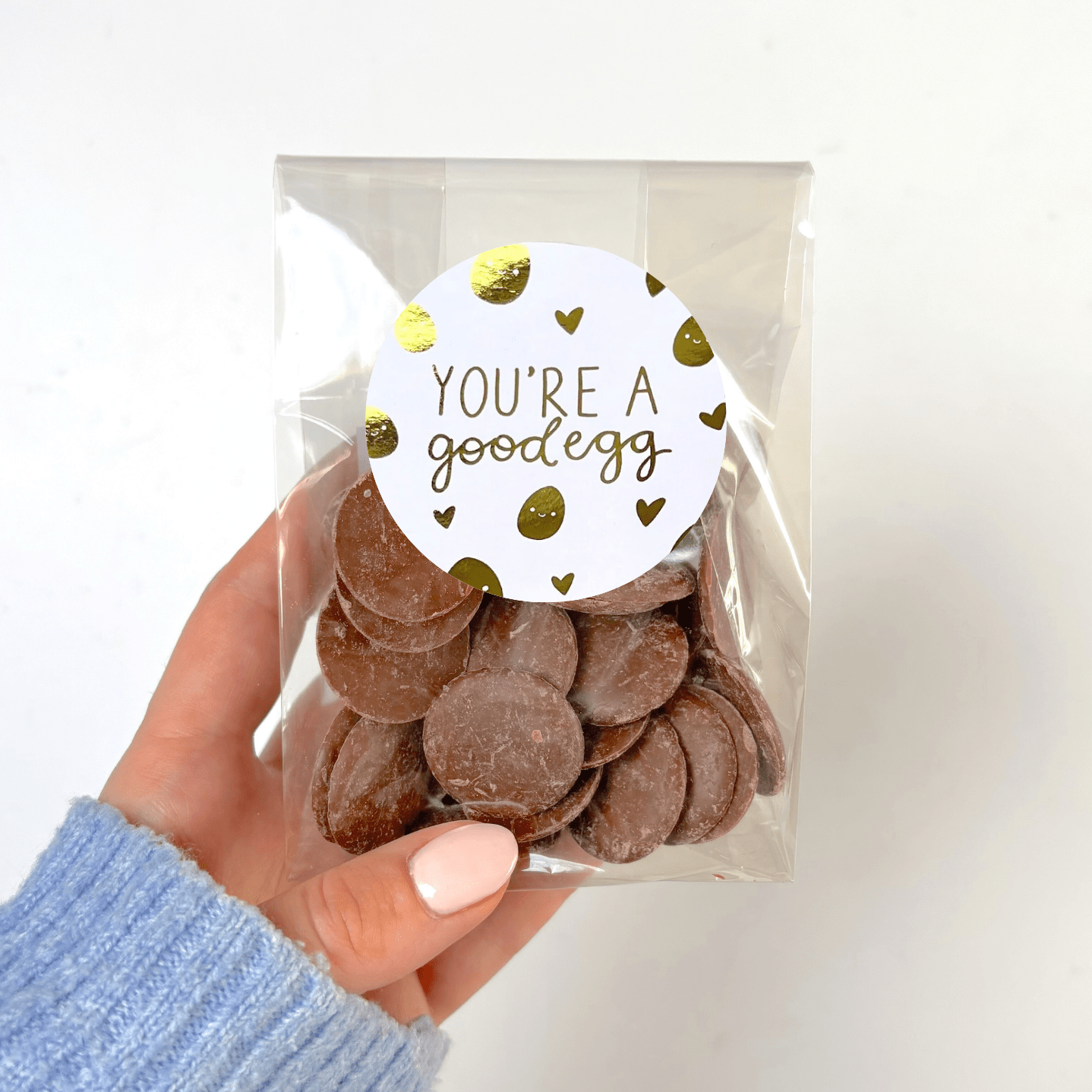 Belgian Chocolate Buttons - With Personalised Message Label - BearHugs - thinking of you gifts by post