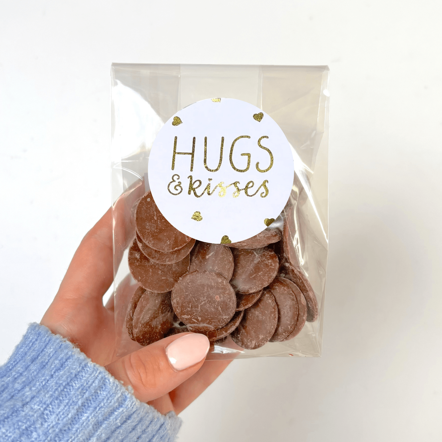 Belgian Chocolate Buttons - With Personalised Message Label - BearHugs - thinking of you gifts by post