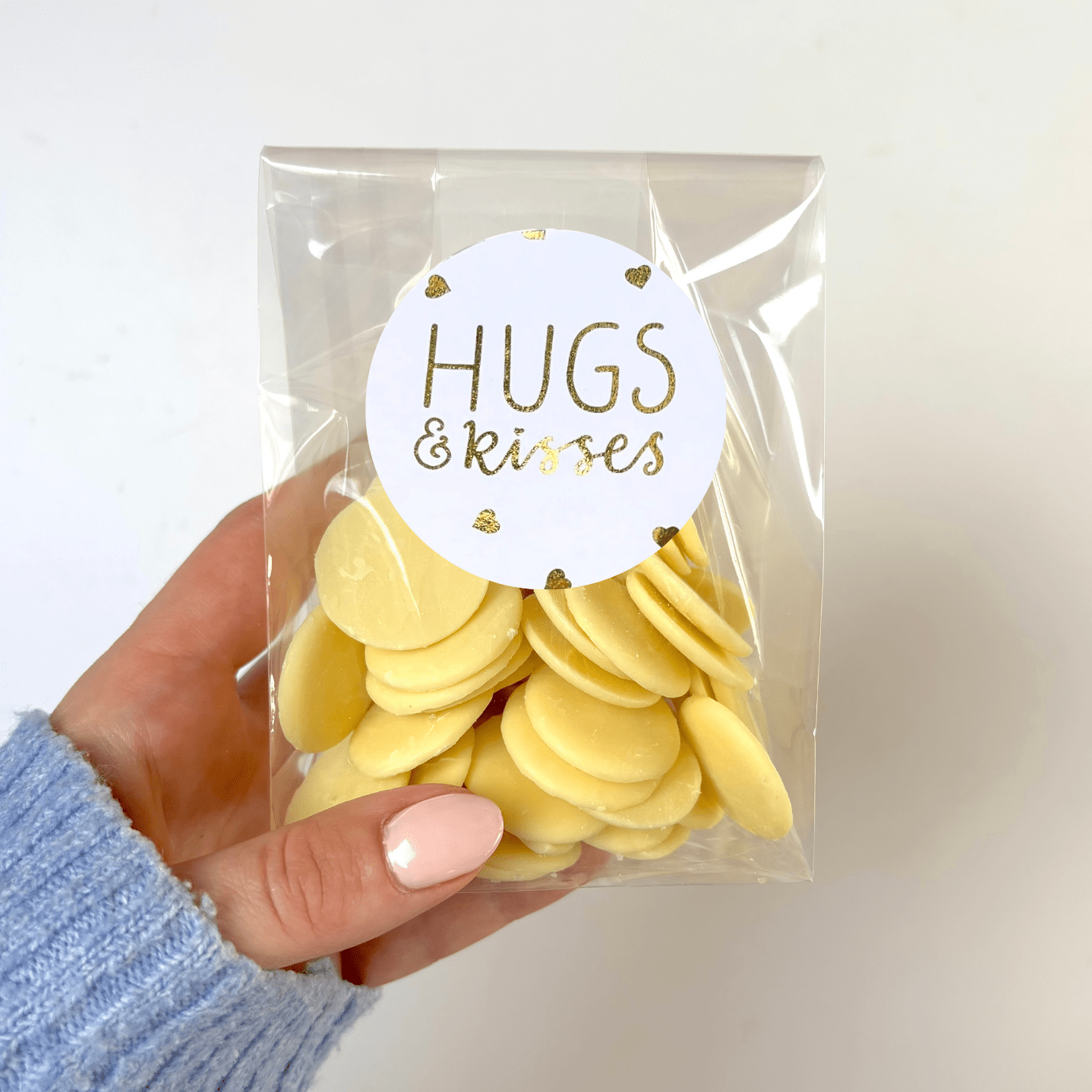 Belgian Chocolate Buttons - With Personalised Message Label - BearHugs - thinking of you gifts by post