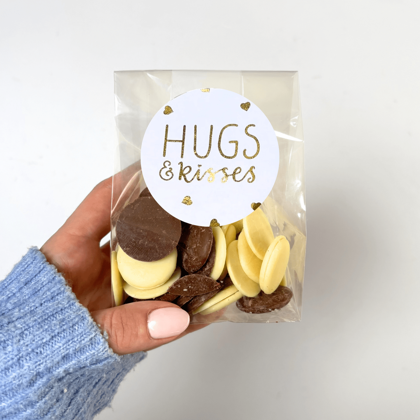 Belgian Chocolate Buttons - With Personalised Message Label - BearHugs - thinking of you gifts by post