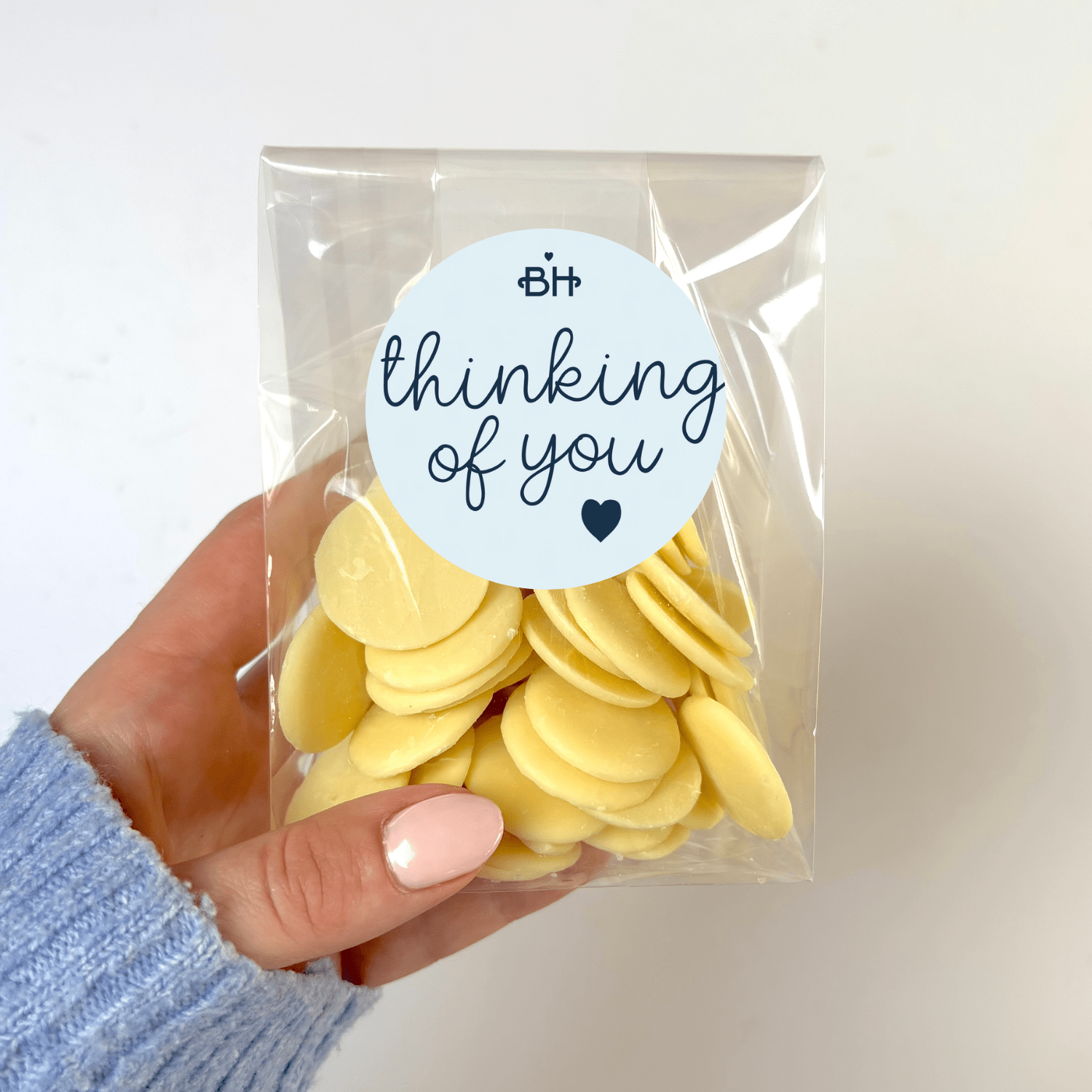 Belgian Chocolate Buttons - With Personalised Message Label - BearHugs - thinking of you gifts by post