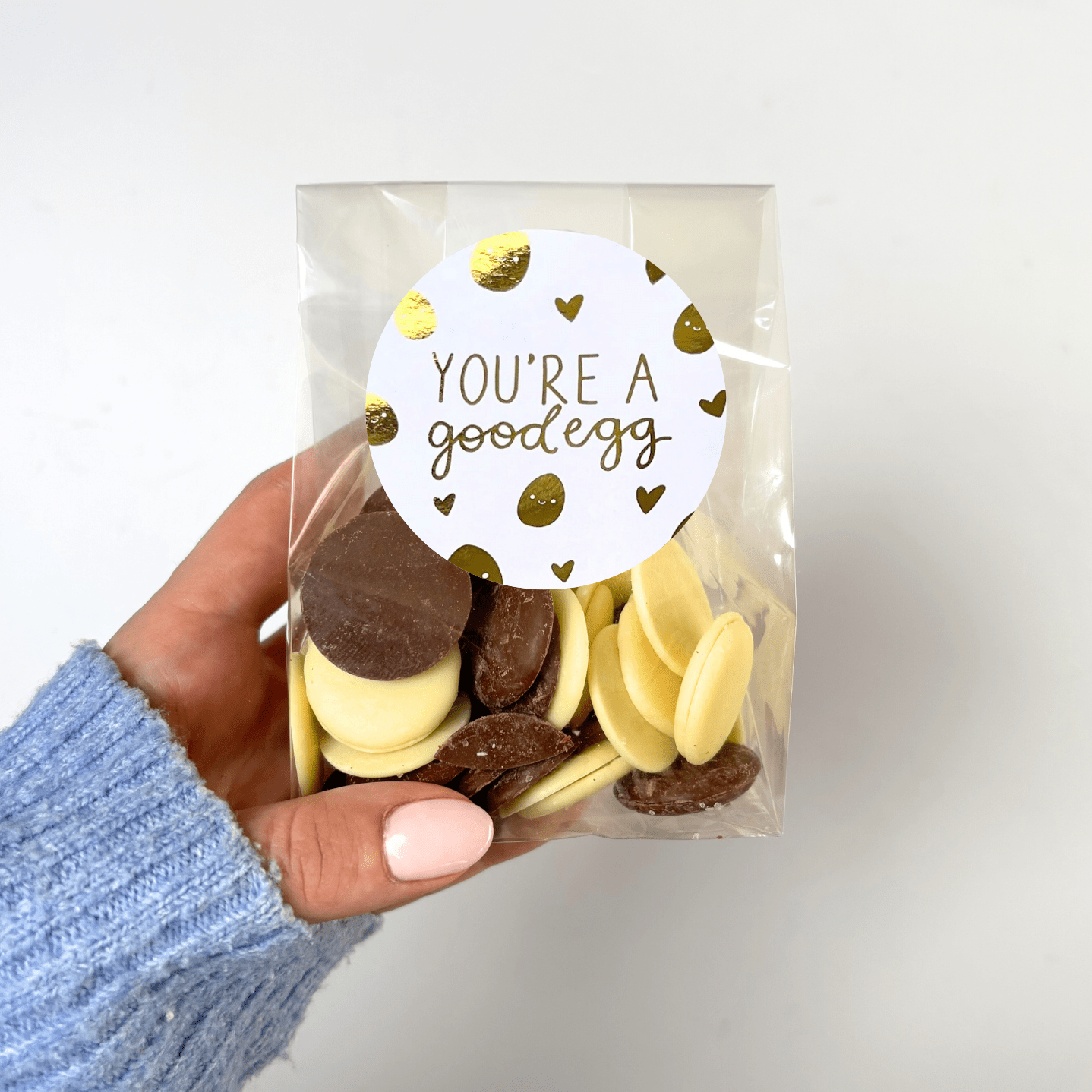 Belgian Chocolate Buttons - With Personalised Message Label - BearHugs - thinking of you gifts by post