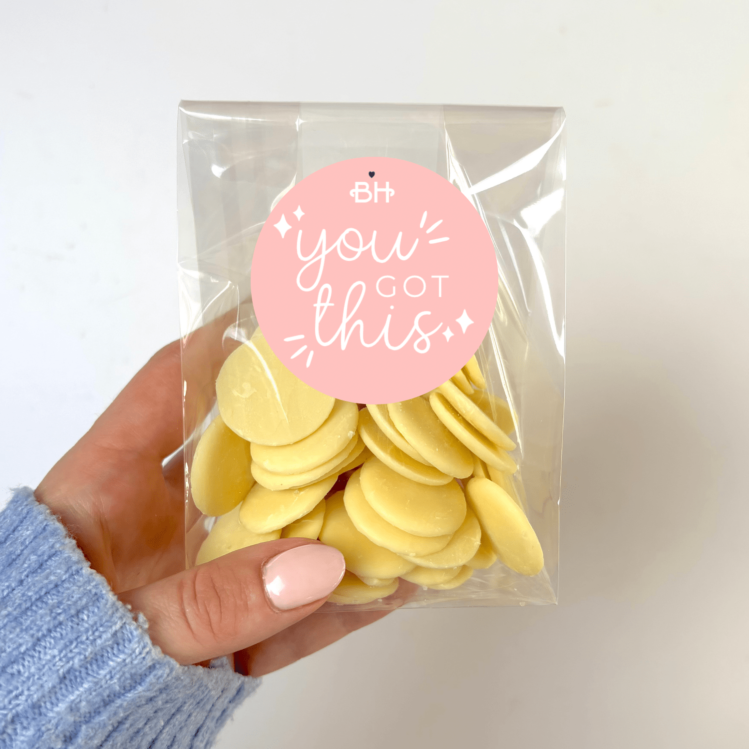 Belgian Chocolate Buttons - With Personalised Message Label - BearHugs - thinking of you gifts by post