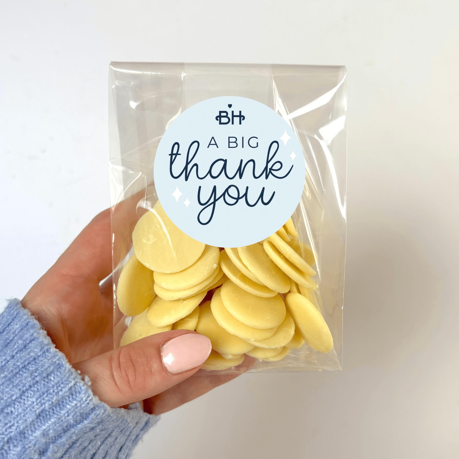 Belgian Chocolate Buttons - With Personalised Message Label - BearHugs - thinking of you gifts by post