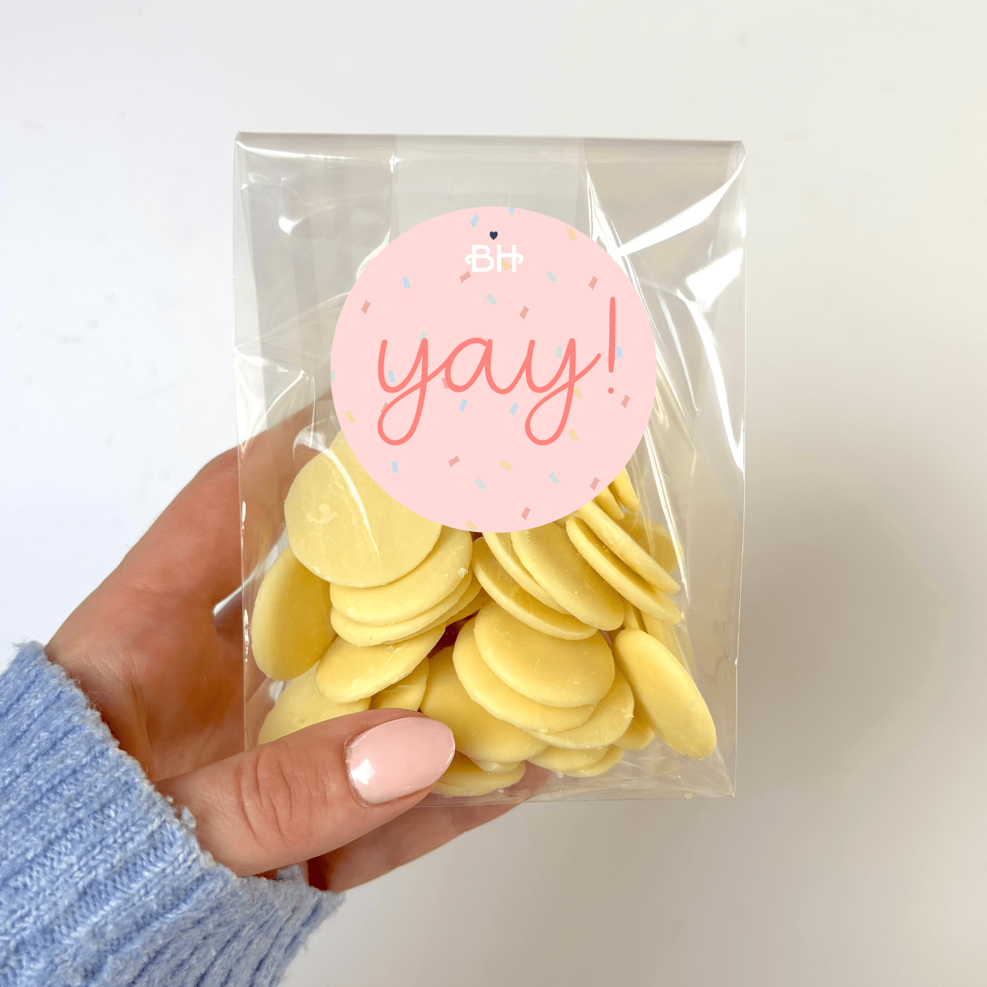 Belgian Chocolate Buttons - With Personalised Message Label - BearHugs - thinking of you gifts by post