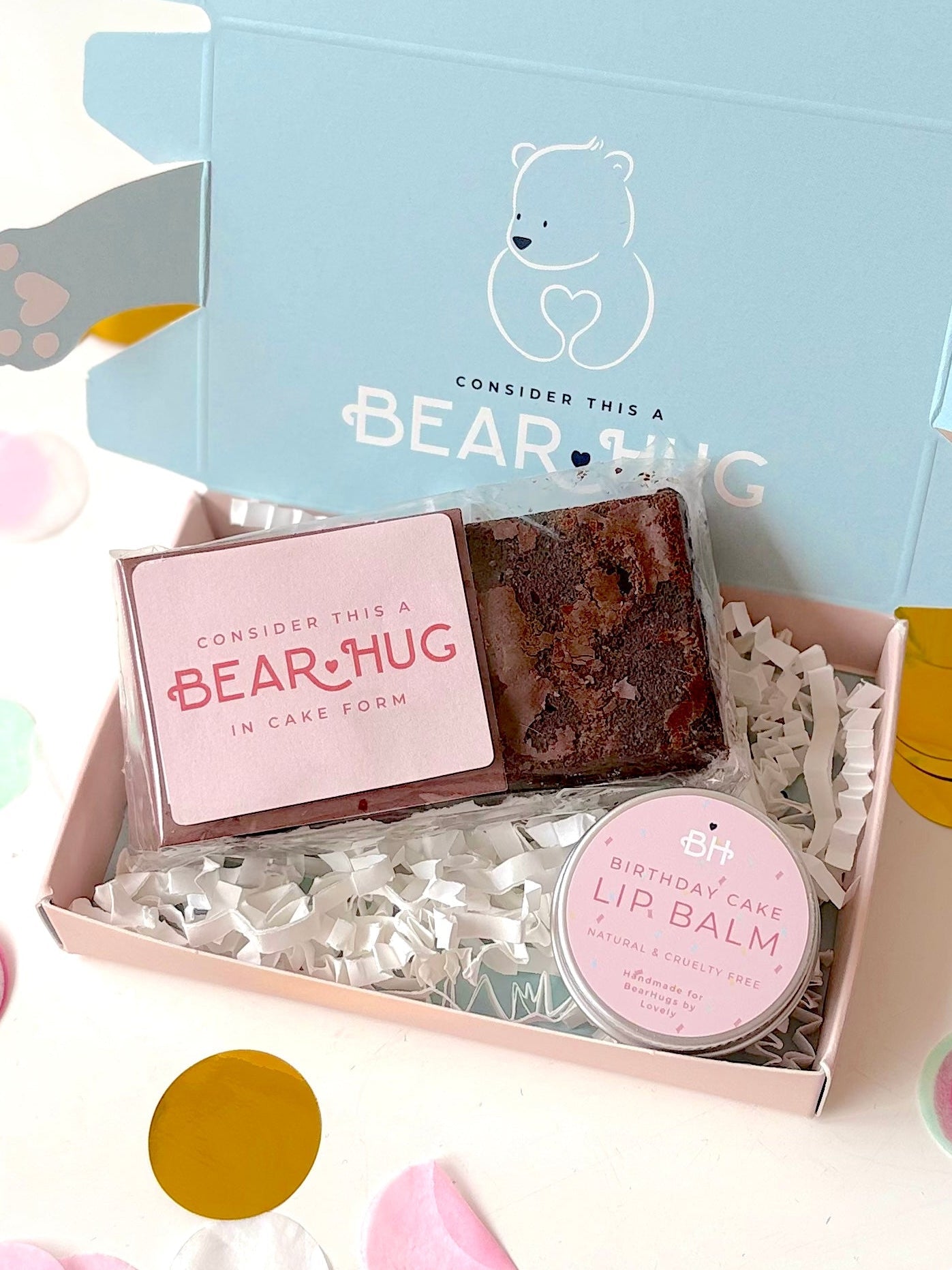 Birthday Cake Letterbox Hug in a Box - BearHugs - thinking of you gifts by post