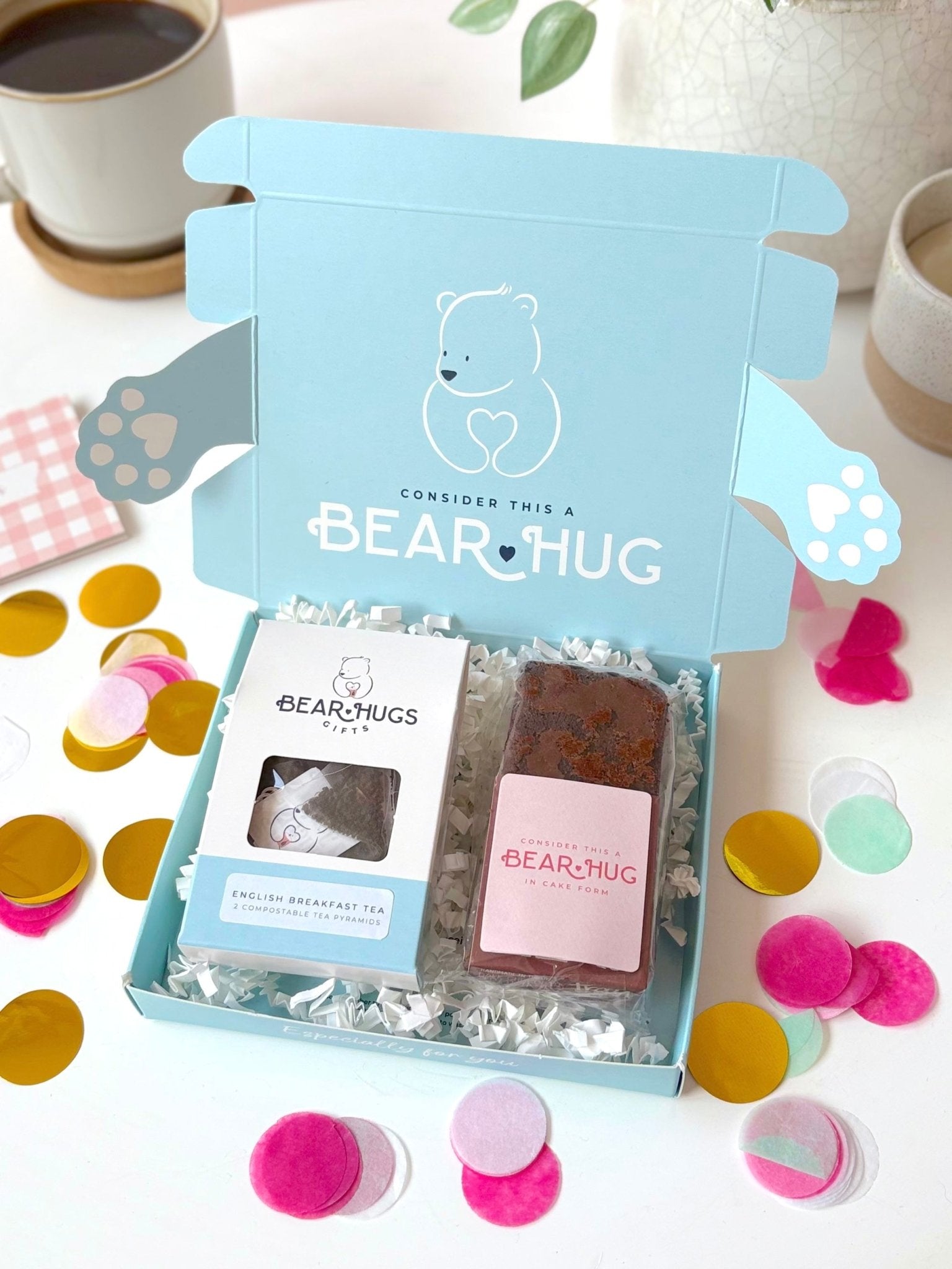 Birthday Tea and Brownie Letterbox Hug in a Box - BearHugs - thinking of you gifts by post
