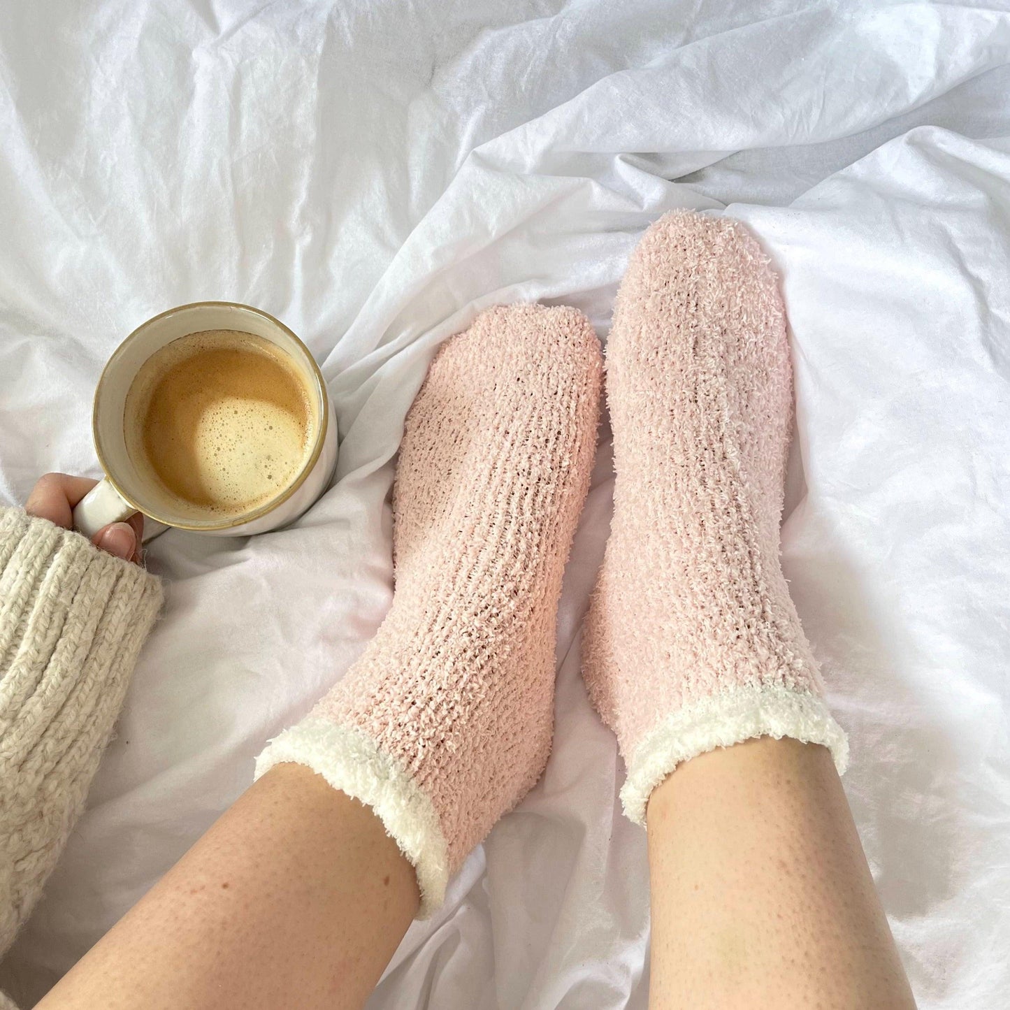 Blush Pink Fluffy Socks - BearHugs