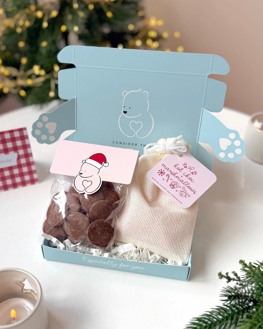 Christmas Cocoa Letterbox Hug in a Box - BearHugs - thinking of you gifts by post