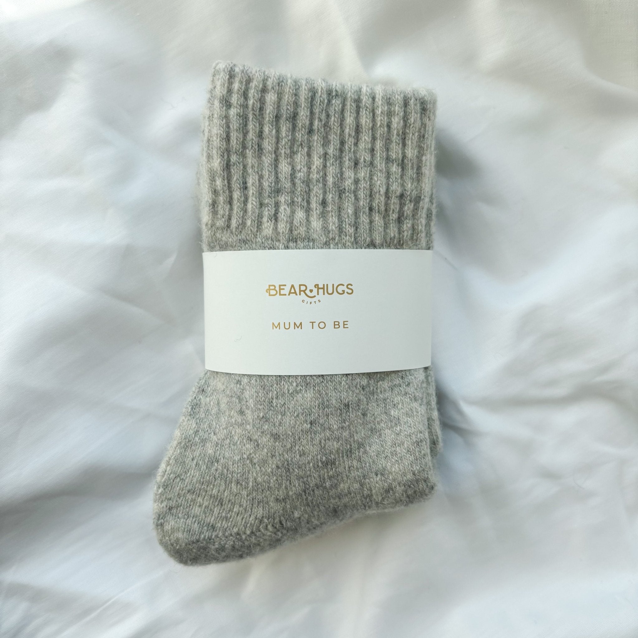 Cosy Wool Socks - With Personalised Message Band - BearHugs - thinking of you gifts by post