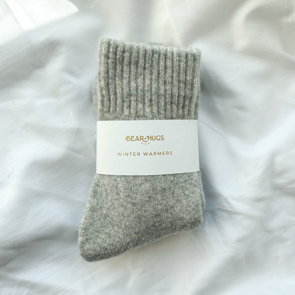 Cosy Wool Socks - With Personalised Message Band - BearHugs - thinking of you gifts by post