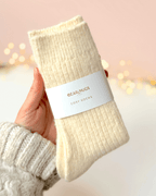 Cream Wool Blend Socks - BearHugs - thinking of you gifts by post