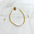 Dainty Gold Beaded Pearl Bracelet - BearHugs - thinking of you gifts by post