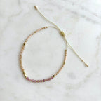 Dainty Pink and Gold Beaded Bracelet - BearHugs - thinking of you gifts by post