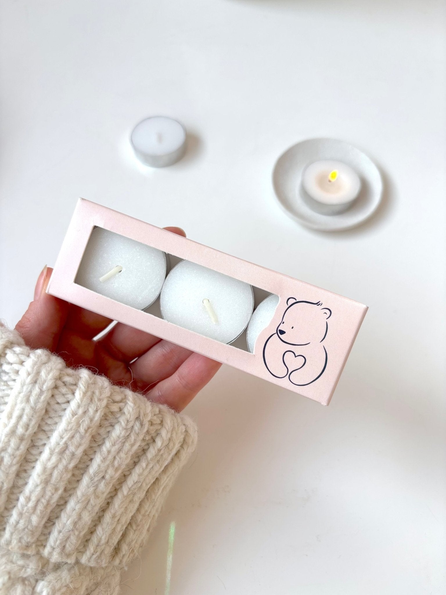 Unscented Tealight Candles - BearHugs - thinking of you gifts by post
