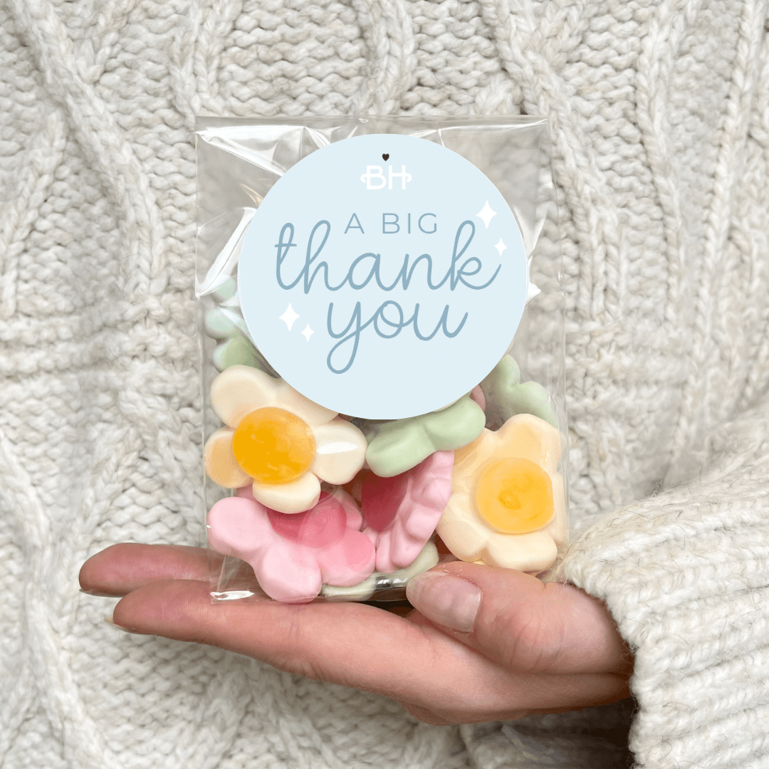 Gummy Flower Sweets - With Personalised Message Label - BearHugs - thinking of you gifts by post