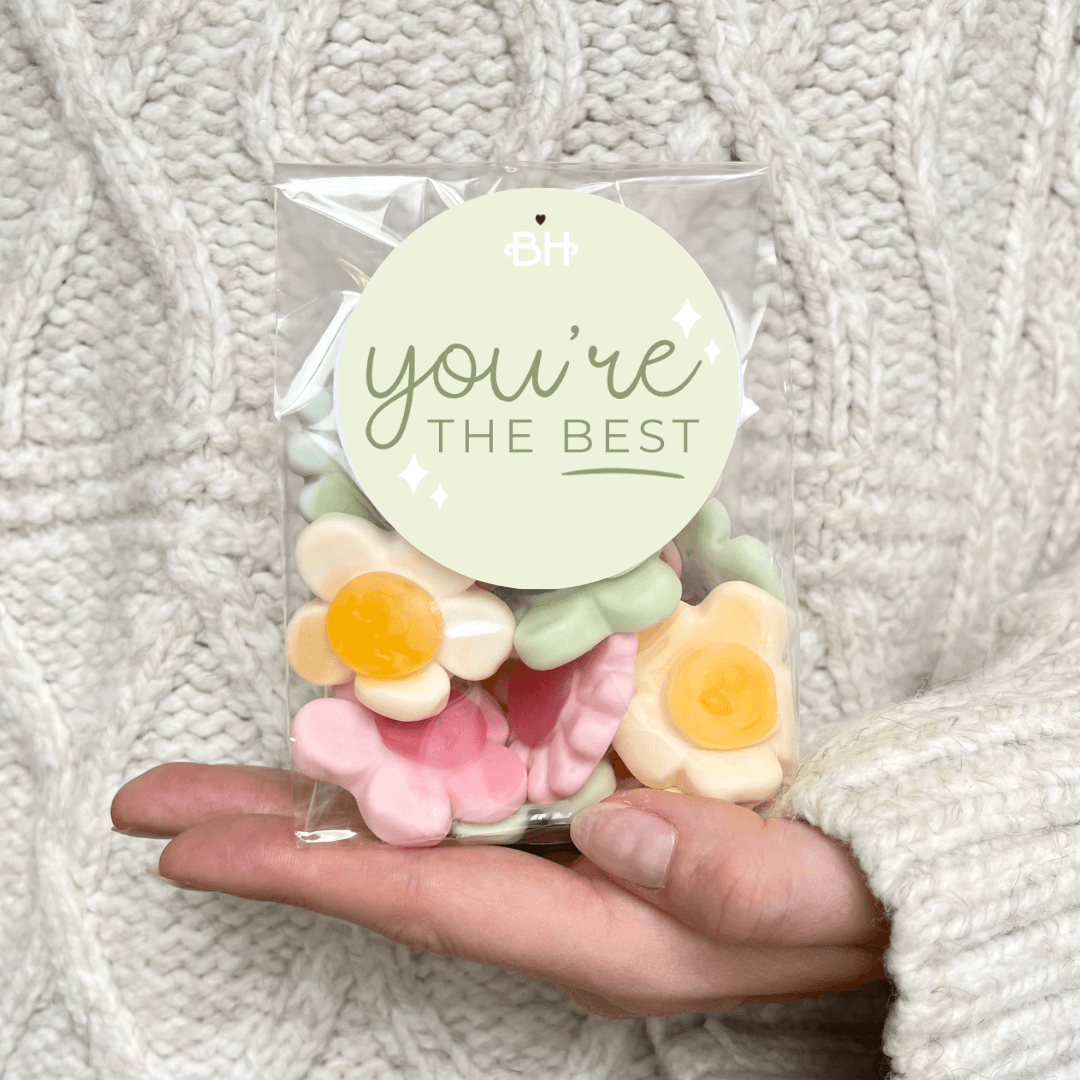 Gummy Flower Sweets - With Personalised Message Label - BearHugs - thinking of you gifts by post