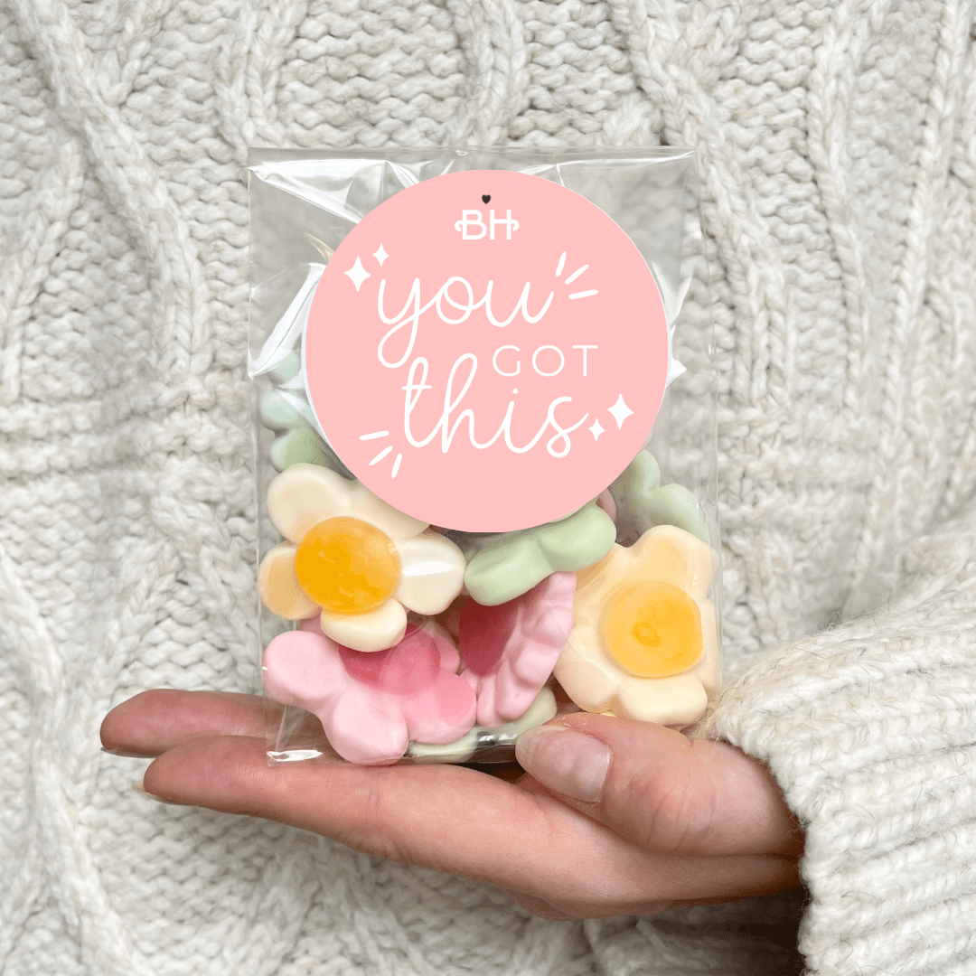 Gummy Flower Sweets - With Personalised Message Label - BearHugs - thinking of you gifts by post