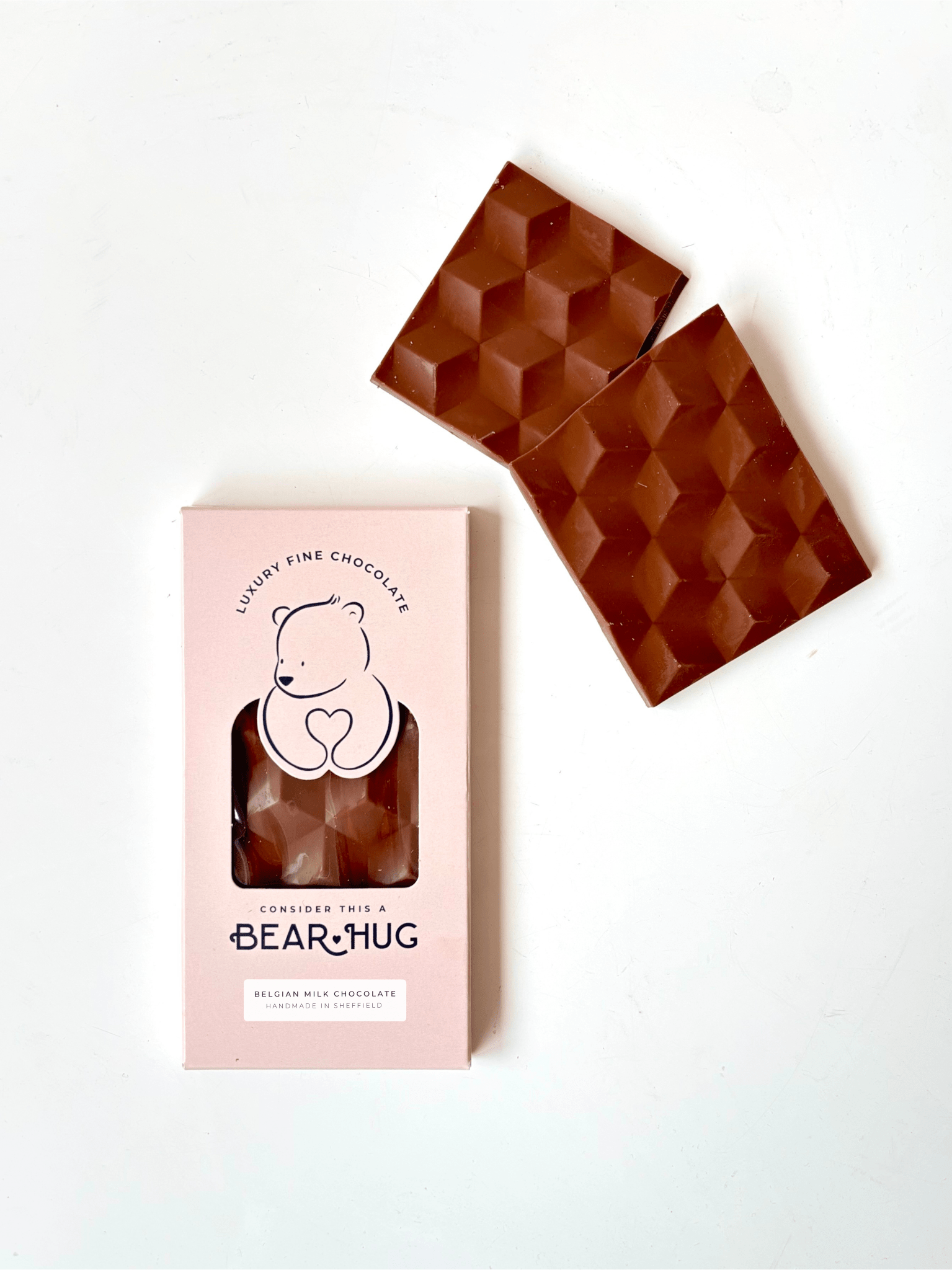 Handmade Belgian Milk Chocolate Bar - BearHugs - thinking of you gifts by post