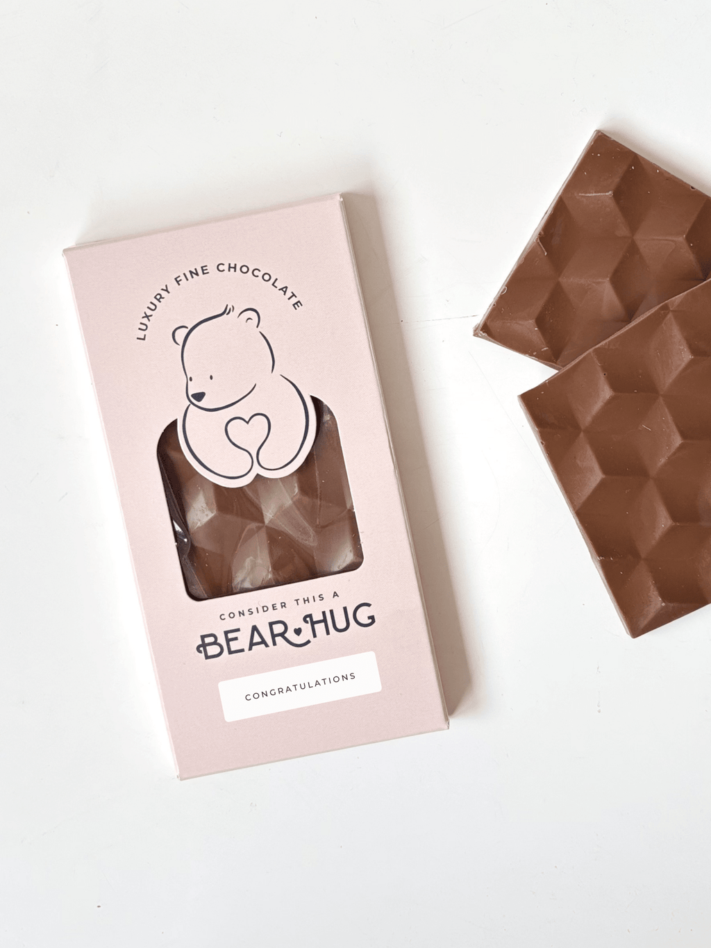 Handmade Belgian Milk Chocolate Bar - BearHugs - thinking of you gifts by post