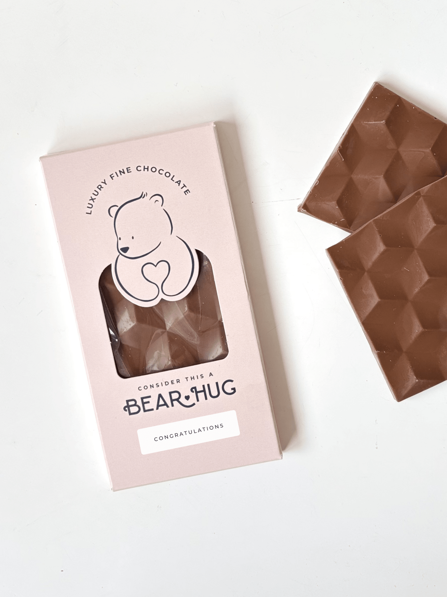 Handmade Belgian Milk Chocolate Bar - BearHugs - thinking of you gifts by post