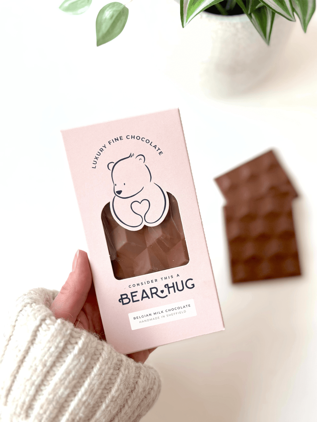 Handmade Belgian Milk Chocolate Bar - BearHugs - thinking of you gifts by post