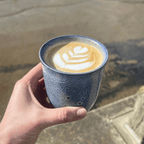 Handmade Blue Glaze 8oz Latte Cup - BearHugs - thinking of you gifts by post