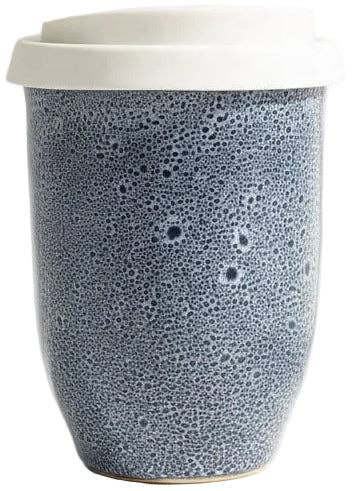 Handmade Blue Glaze 8oz Latte Cup - BearHugs - thinking of you gifts by post