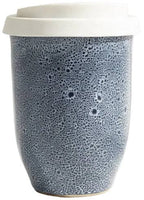 Handmade Blue Glaze 8oz Latte Cup - BearHugs - thinking of you gifts by post