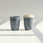 Handmade Blue Glaze 8oz Latte Cup - BearHugs - thinking of you gifts by post