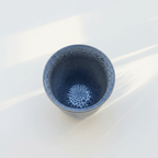Handmade Blue Glaze 8oz Latte Cup - BearHugs - thinking of you gifts by post