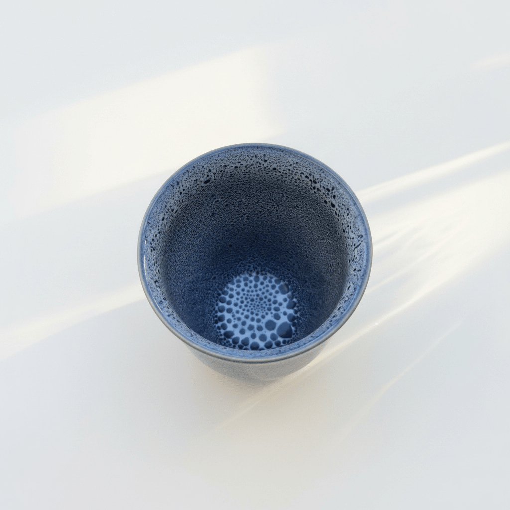 Handmade Blue Glaze 8oz Latte Cup - BearHugs - thinking of you gifts by post