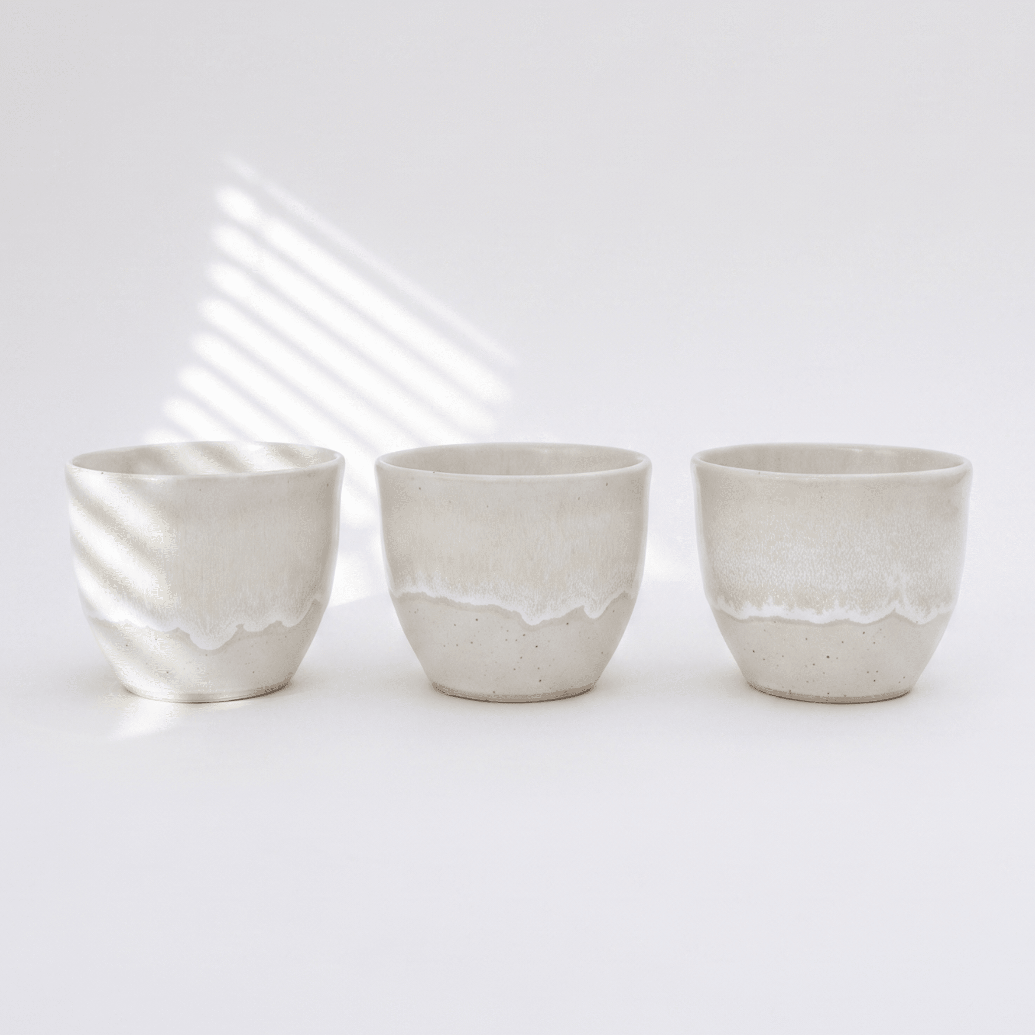 Handmade White Glaze 6oz Flat White Cup - BearHugs - thinking of you gifts by post