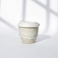 Handmade White Glaze 6oz Flat White Cup - BearHugs - thinking of you gifts by post