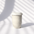 Handmade White Glaze 8oz Latte Cup - BearHugs - thinking of you gifts by post