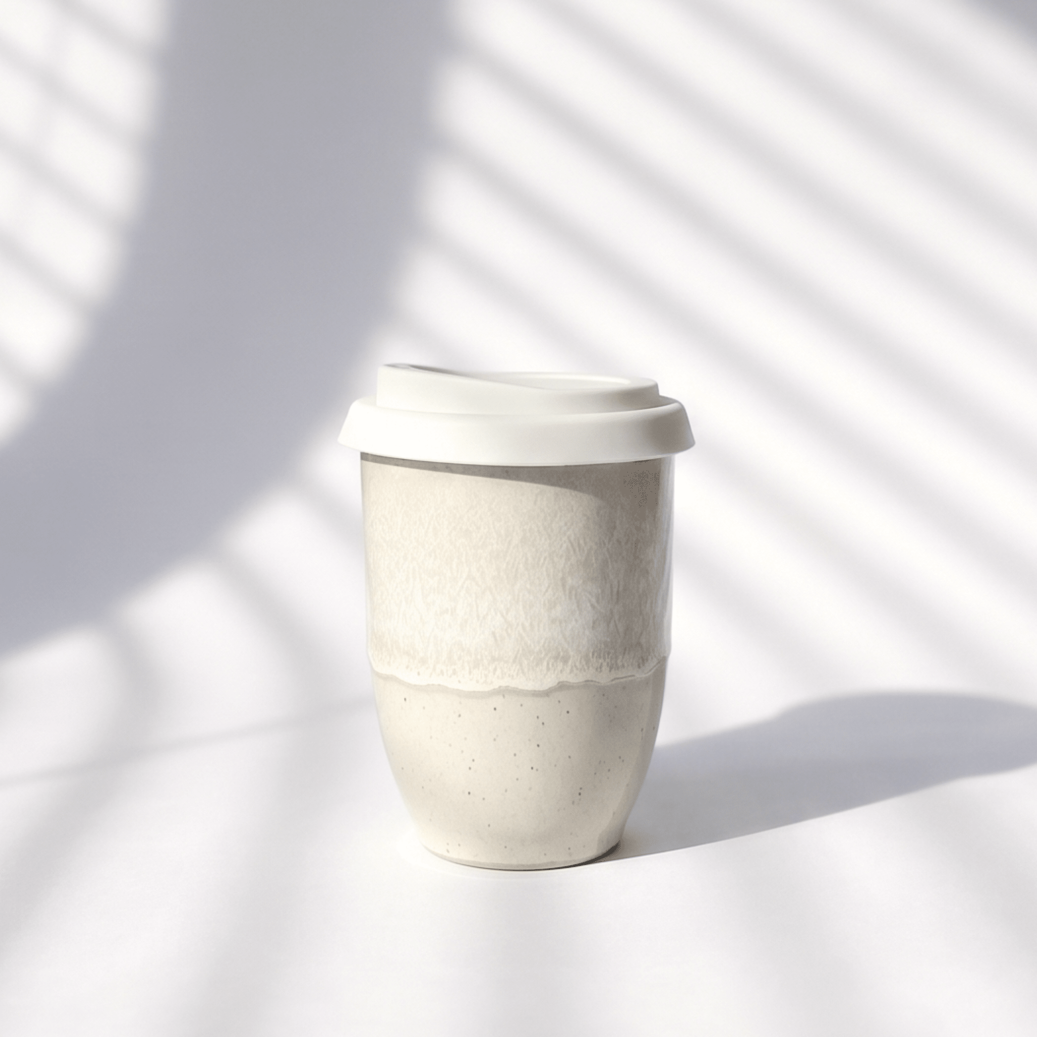 Handmade White Glaze 8oz Latte Cup - BearHugs - thinking of you gifts by post