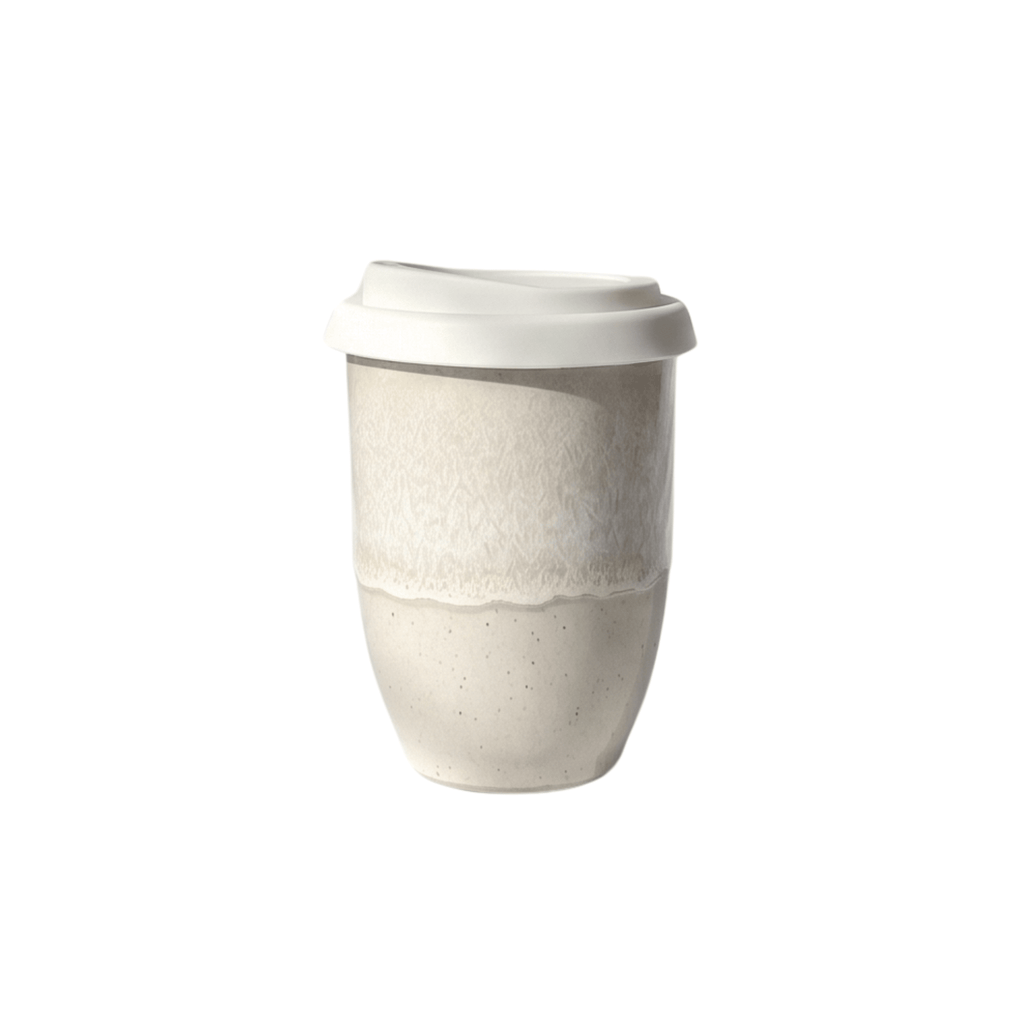 Handmade White Glaze 8oz Latte Cup - BearHugs - thinking of you gifts by post