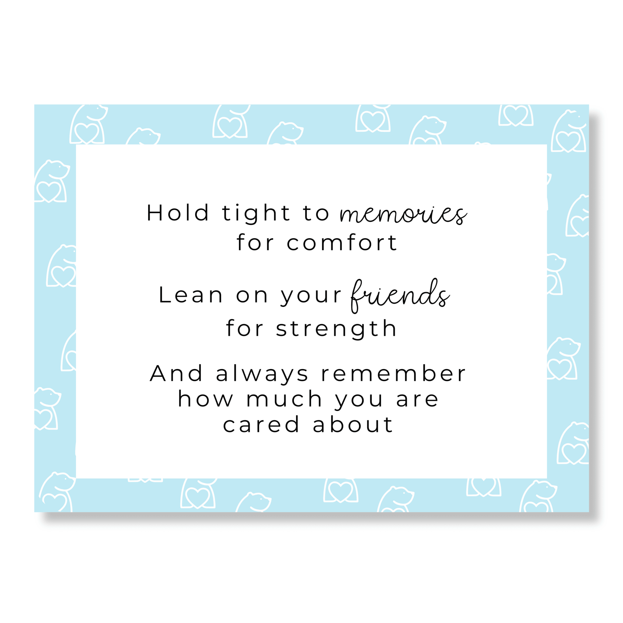 Hidden message at bottom of gift box - BearHugs - thinking of you gifts by post