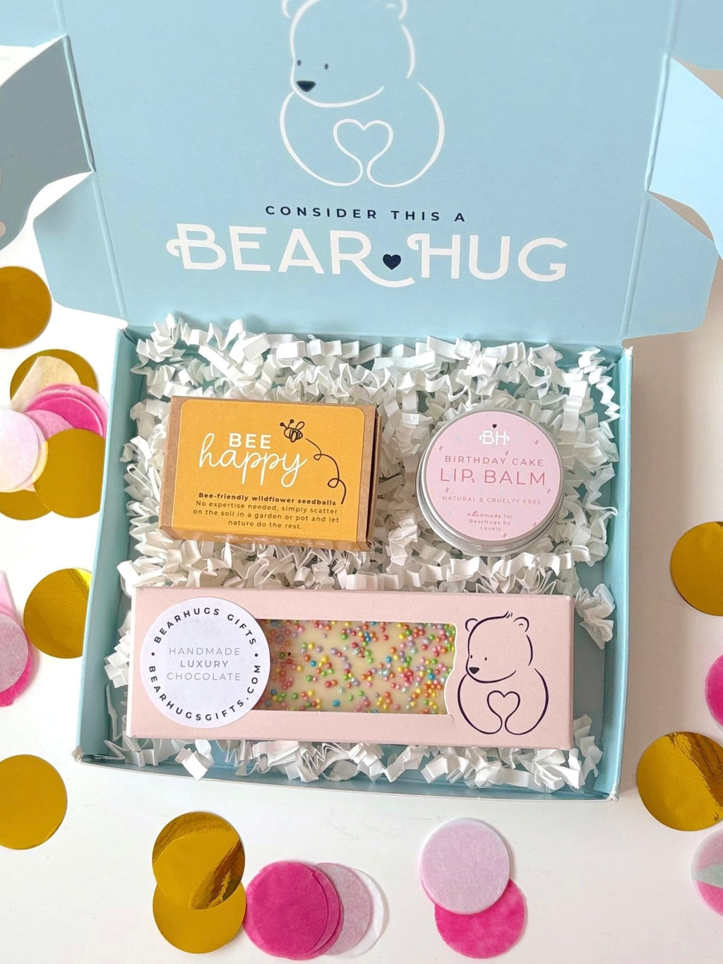 Hooray It's Your Day Birthday Letterbox Hug - BearHugs - thinking of you gifts by post