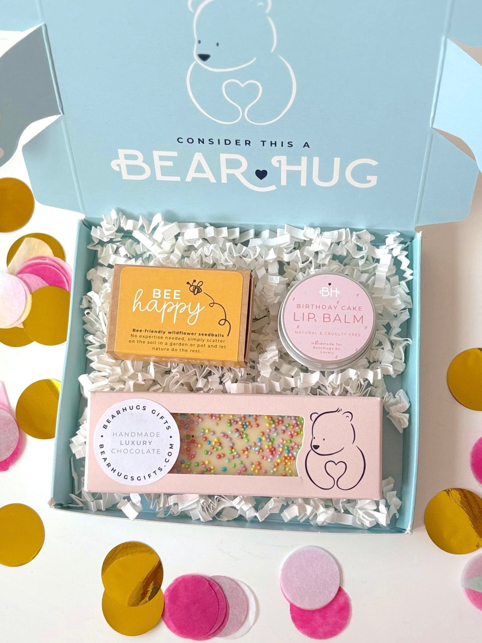 Hooray It's Your Day Birthday Letterbox Hug - BearHugs - thinking of you gifts by post