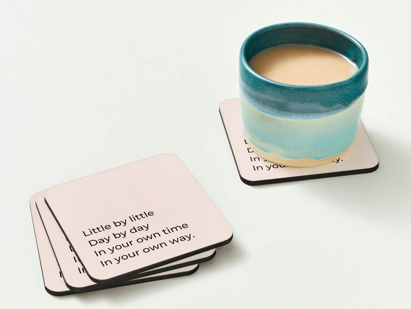 Little By Little Day By Day Coaster - BearHugs - thinking of you gifts by post
